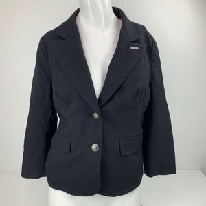 Ett Twa Anthropologie Black Wool Blend Blazer 6